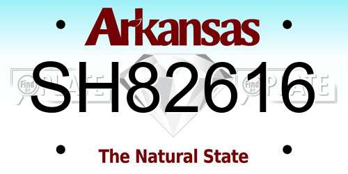 SH82616 Arkansas License Plate
