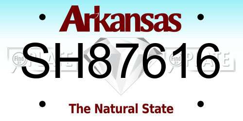 SH87616 Arkansas License Plate