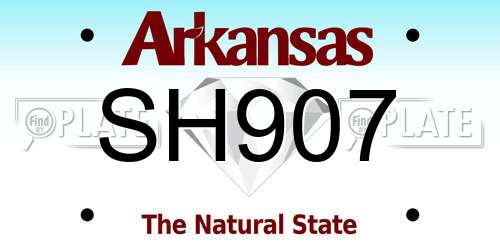 SH907 Arkansas License Plate