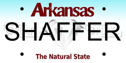 SHAFFER Arkansas License Plate