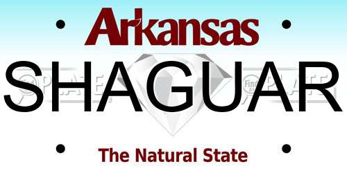 SHAGUAR Arkansas License Plate