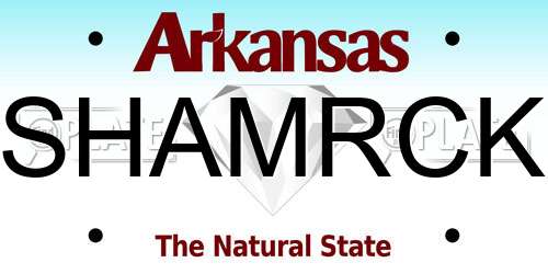 SHAMRCK Arkansas License Plate