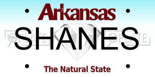 SHANES Arkansas License Plate