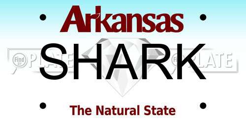 SHARK Arkansas License Plate