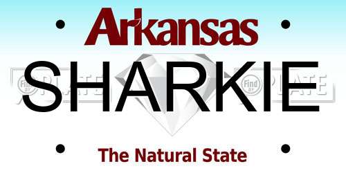 SHARKIE Arkansas License Plate