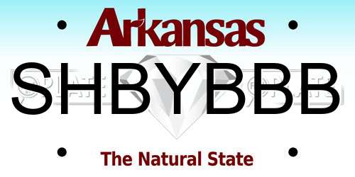 SHBYBBB Arkansas License Plate