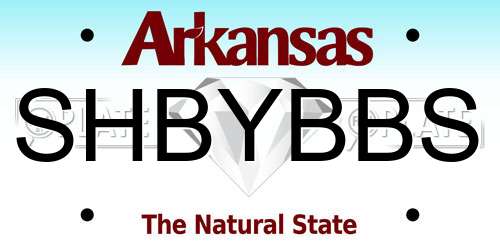 SHBYBBS Arkansas License Plate