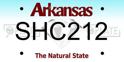 SHC212 Arkansas License Plate