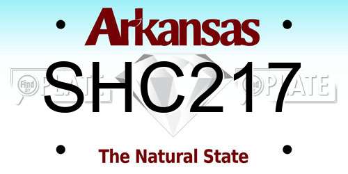 SHC217 Arkansas License Plate