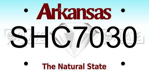 SHC7030 Arkansas License Plate