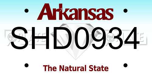 SHD0934 Arkansas License Plate
