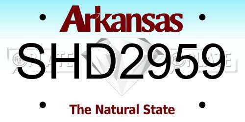 SHD2959 Arkansas License Plate