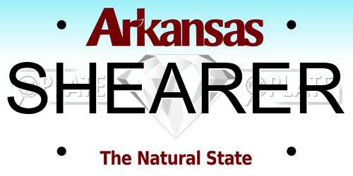 SHEARER Arkansas License Plate