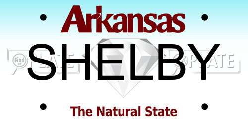 SHELBY Arkansas License Plate