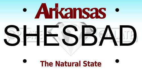 SHESBAD Arkansas License Plate