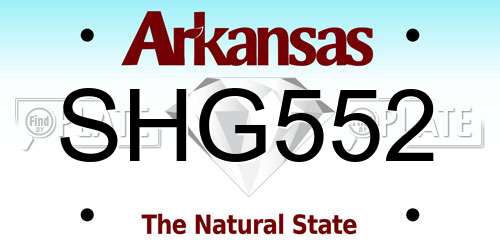 SHG552 Arkansas License Plate