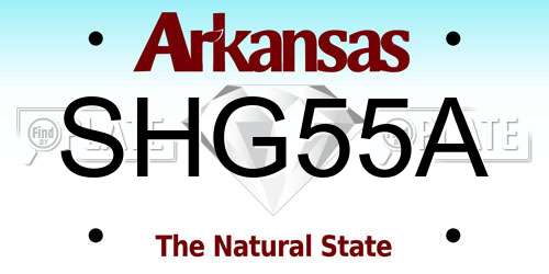 SHG55A Arkansas License Plate