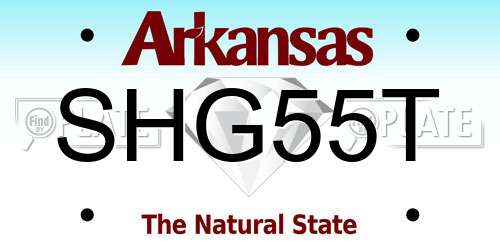 SHG55T Arkansas License Plate