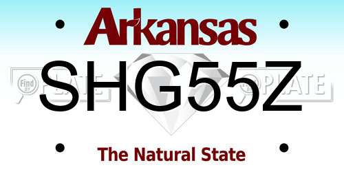 SHG55Z Arkansas License Plate