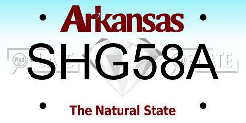 SHG58A Arkansas License Plate