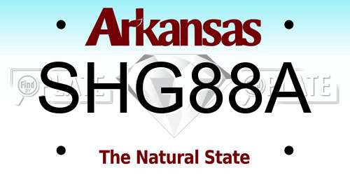 SHG88A Arkansas License Plate
