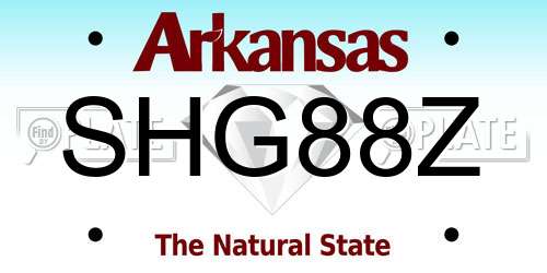SHG88Z Arkansas License Plate