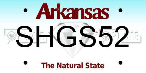 SHGS52 Arkansas License Plate