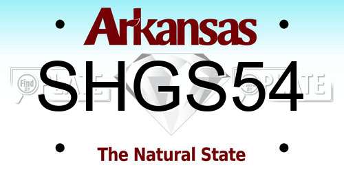 SHGS54 Arkansas License Plate
