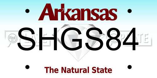 SHGS84 Arkansas License Plate