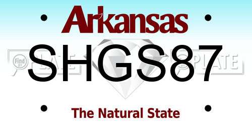 SHGS87 Arkansas License Plate