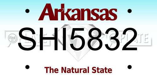 SHI5832 Arkansas License Plate