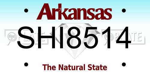 SHI8514 Arkansas License Plate