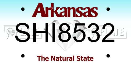 SHI8532 Arkansas License Plate