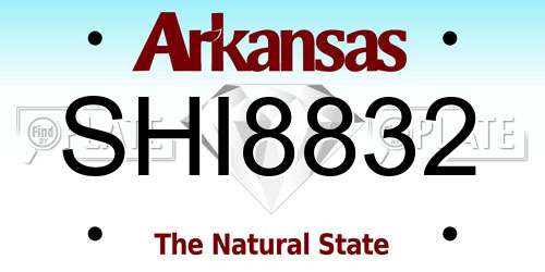 SHI8832 Arkansas License Plate