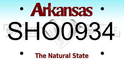 SHO0934 Arkansas License Plate