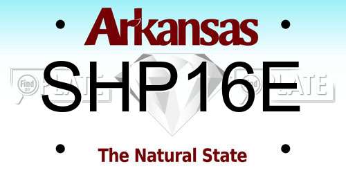 SHP16E Arkansas License Plate