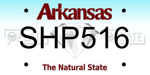SHP516 Arkansas License Plate