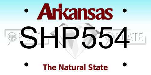 SHP554 Arkansas License Plate