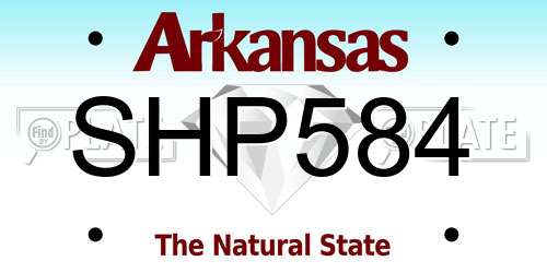 SHP584 Arkansas License Plate