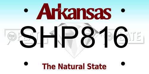 SHP816 Arkansas License Plate