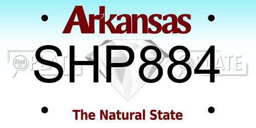 SHP884 Arkansas License Plate