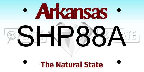 SHP88A Arkansas License Plate