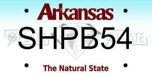 SHPB54 Arkansas License Plate