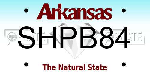 SHPB84 Arkansas License Plate