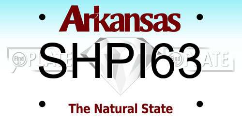 SHPI63 Arkansas License Plate