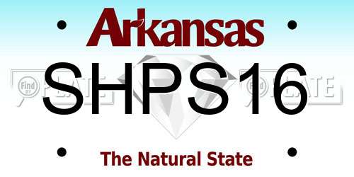 SHPS16 Arkansas License Plate