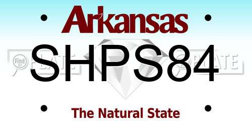 SHPS84 Arkansas License Plate