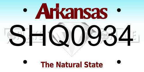 SHQ0934 Arkansas License Plate