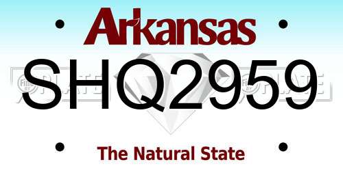 SHQ2959 Arkansas License Plate