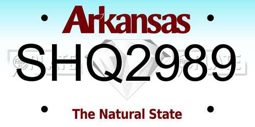 SHQ2989 Arkansas License Plate
